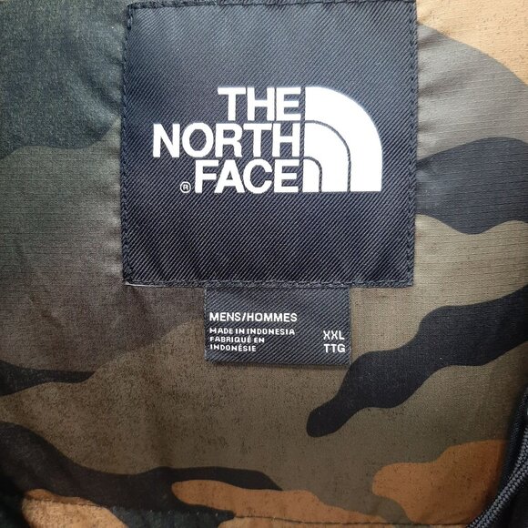 The North Face Mens 550 Black BALHAM Down Insulated Jacket XXL Camouflage Lining - Picture 3 of 7